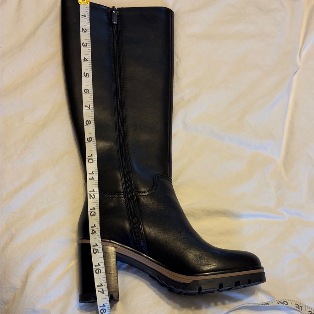 Vince Camuto Narrow calf knee-high Black Leather Block Heel boot NEW! - Picture 9 of 14